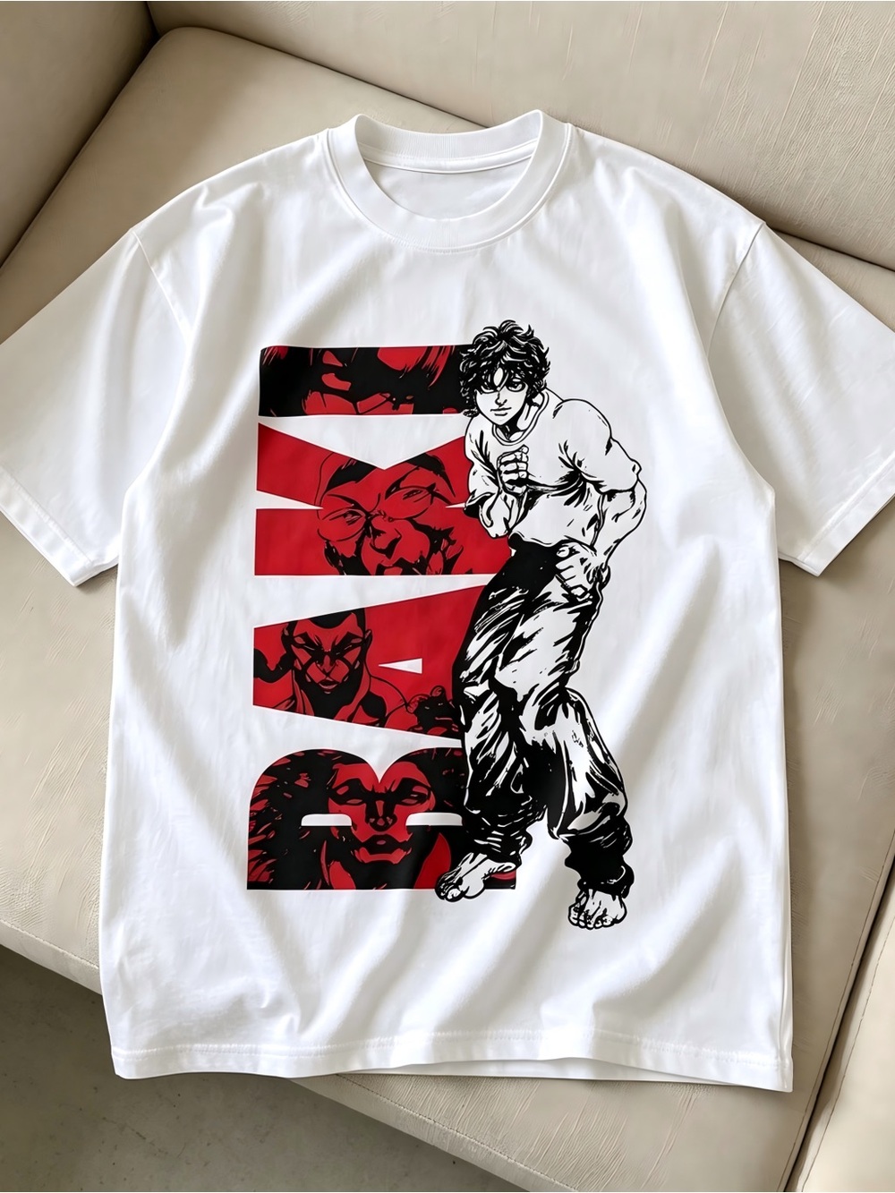 white anime-style character Retro graphic Womens Mens T-shirt Unisex